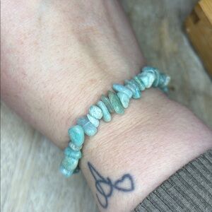 Blue Apatite/ Amazonite Chip Beaded Stretch Bracelet